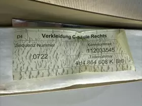 4H4864608P AUDI Rear Right Passenger Door Sill Scuff Panel #3