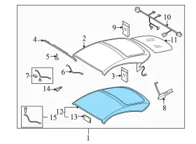 8J7871943 AUDI Tts Convertible Top Inner Headliner Quattro #3