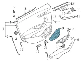 8W0035293 AUDI Rear Left Door Speaker Grille Cover S4 B9 #3