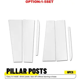 BZT-SILVERADO-19-25-6C AUXITO Pillar Posts Cover Door Window