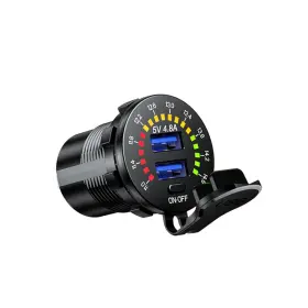 J66Y4 BCSMMCAR Dual Usb Car Charger Port Adapter Led Socket