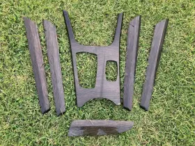 7242646 BMW Interior Fineline Wave Wood Dash Door Set Grain #2