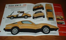 Bricklin SV-1 Original Imp Brochure Specs Info