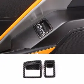 BUQP3219 BU-AUTO Carbon Fiber Door Window Lift Switch Frame