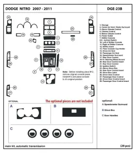 DGE-23B DL AUTO DESIGN Interior Carbon Fiber Dash Kit Dodge