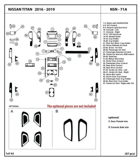 NSN-71A DL AUTO DESIGN Interior Carbon Fiber Dash Kit Nissan