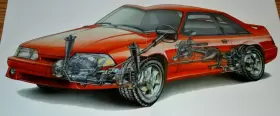 Ford Mustang Svt Cobra Original Brochure Foldout Poster Inner #2