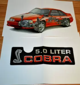 Ford Mustang Svt Cobra Original Brochure Foldout Poster Inner