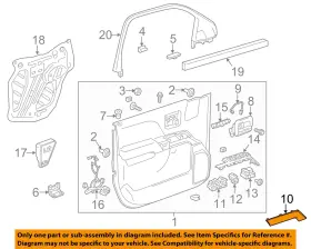 23291504 GM OEM Front Door Interior Molding 1500 Sierra
