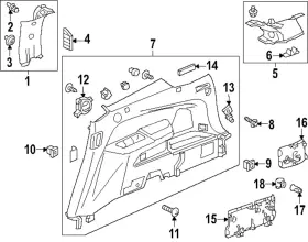84149-TG7-A21ZC HONDA Interior Quarter Panel