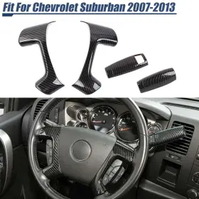 Jive-car-accessories Jca762744895396 Carbon Steering Wheel Column Shifter Cover Trim For Chevy Suburban Tahoe 2007-13