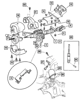 0YJ31ZJ8AA MOPAR Steering Column Shroud