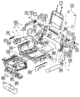 1AL921J1AB MOPAR Seat Shield Right Outboard