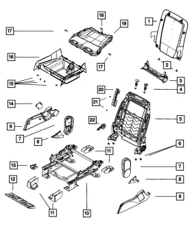 1MW63DX9AA MOPAR Seat Shield Left Journey