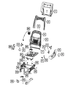 1UN83DX9AB MOPAR Seat Riser Shield Front Inboard