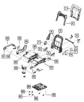 1UN86DX9AB MOPAR Seat Riser Shield Rear Inboard