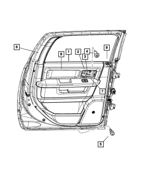 1WD60TX7AC MOPAR Release Handle Bezel Right 1500