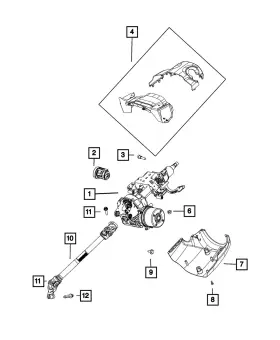 5UX63DX9AA MOPAR Steering Column Shroud Compass