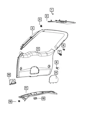 68087885AB MOPAR Liftgate Interior Retainer X5 Cherokee