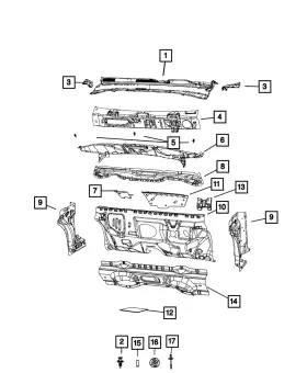 68626821AA MOPAR Cowl Panel