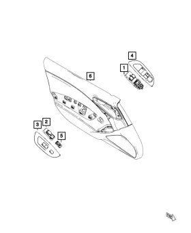 6JZ08U0DAA MOPAR Power Window Door Lock Switch Bezel
