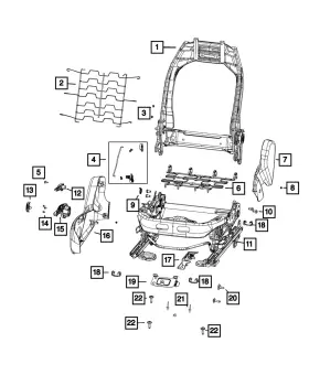 6MN79DX9AA MOPAR Front Seat Shield Compass