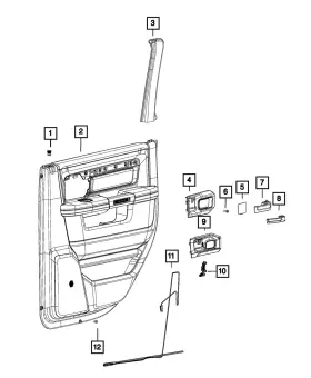 6NH27TU6AC MOPAR Release Handle Bezel Left