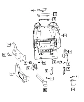 7JB67DX8AC MOPAR Seat Bezel