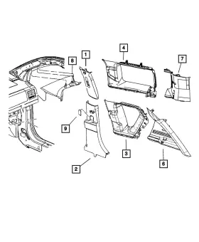 YF70HDAAC MOPAR Pillar Molding Right Compass
