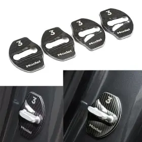 612048358526 MOTO HIJ Carbon Fiber Cover Door Lock Tesla