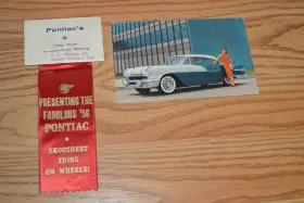 NOS-56 PONTIAC Starchief Car Meeting Ribbon Postcard Catalina