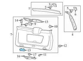 95855574700 PORSCHE Trunk Emergency Release Cover Cap Cayenne #3