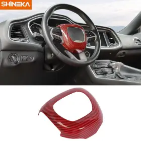 717097044729 SHINEKA Carbon Fiber Steering Wheel Panel Cover