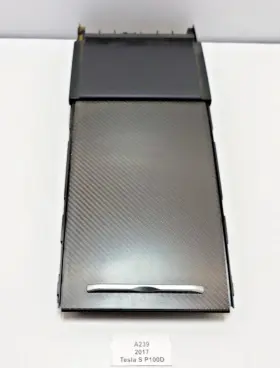 1058088-10-A TESLA Center Console Storage Tray Box Carbon