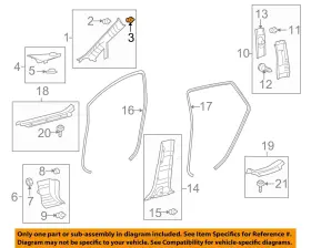 6221706010 TOYOTA OEM Interior Wndshld Plr Clip Camry