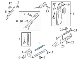 7P0853656 VOLKSWAGEN Front Door Sill Panel Scuff Plate Vw #3