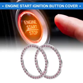 672668634547 X-AUTOHAUX Car Push Start Cover Crystal Pink