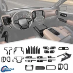 Black Wood Gear Shift Dashboard Door Panel Trim Kit For Chevy Silverado 2019-21. Fixed Price $18.99.