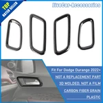 4x Carbon Fiber Interior Door Handle Bowl Trim Cover Frame For Dodge Durango 22+. Fixed Price $23.32.