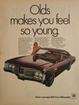 1968 Oldsmobile Delmont 88 Print Ad 10.5x13.5" Olds Makes You Feel So Young. Fixed Price $11.95.