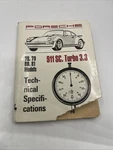 Porsche 911 Sc Turbo 3.3 Technical Specs 1st Edition 1981 Print Oe 78 79 80 81. Fixed Price $90.00.