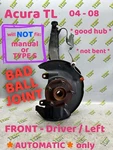 04 - 08 Acura Tl Front Knuckle Spindle Driver Left 05 06 07 Automatic Oem. Fixed Price $122.99.