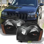 Black 2005 2006 2007 Jeep Grand Cherokee Replacement Headlights Lamps Left+right. Fixed Price $99.99.