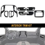 Carbon Fiber Central Control Cover Trim Interior Kit For Chevy Silverado 19-22. Fixed Price $107.99.