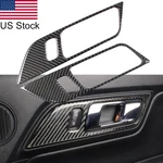 2x Carbon Fiber Interior Door Handle Frame Covers Sticker For Ford Mustang 15-20. Fixed Price $33.99.