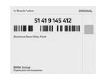Genuine Bmw Aluminum Decor Strip, Front 51419145412 New. Fixed Price $248.48.