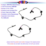 2 Abs Wheel Speed Sensor Set Rear Left Or Right For Cadillac Cts 14-19 Ats 13-19. Fixed Price $25.18.