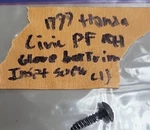 1999 Honda Civic Right Passenger Side Outer Glove Box Trim Inset Screw. Fixed Price $9.98.