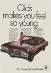1968 Oldsmobile: Olds Makes You Feel So Young Vintage Print Ad. Fixed Price $7.50.