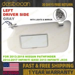 Left Driver Gray Sun Visor W/ Lights For Nissan Pathfinder 2013-2018 96401-9pb0a. Fixed Price $20.99.